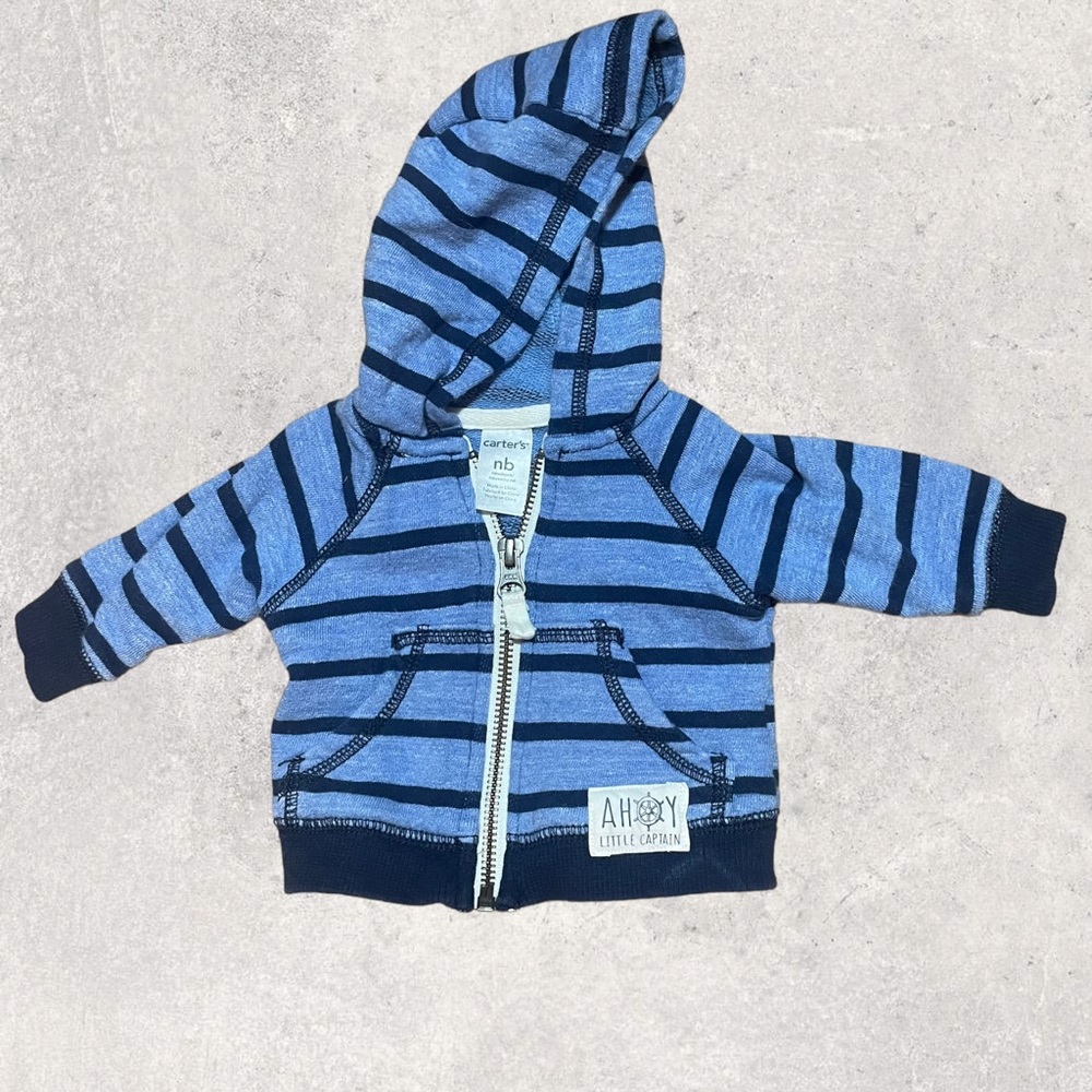 Carter’s Newborn hoodie full-zip striped jacket NB baby